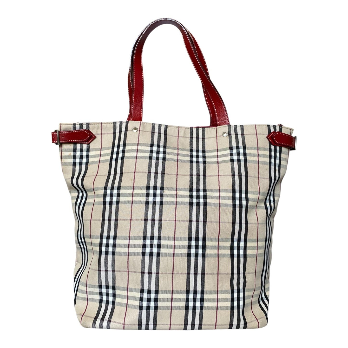 Burberry classic check tote bag handbag Authentic with COA 16x12.5x6