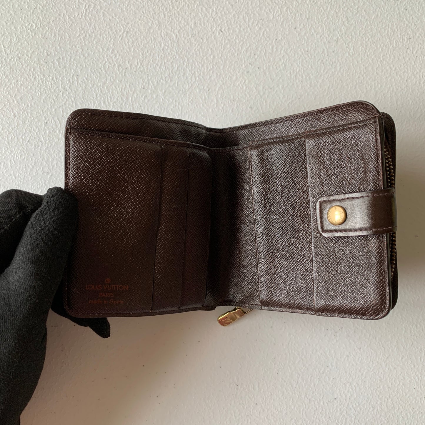 Louis Vuitton damier brown compact wallet CA 0949 authentic with COA