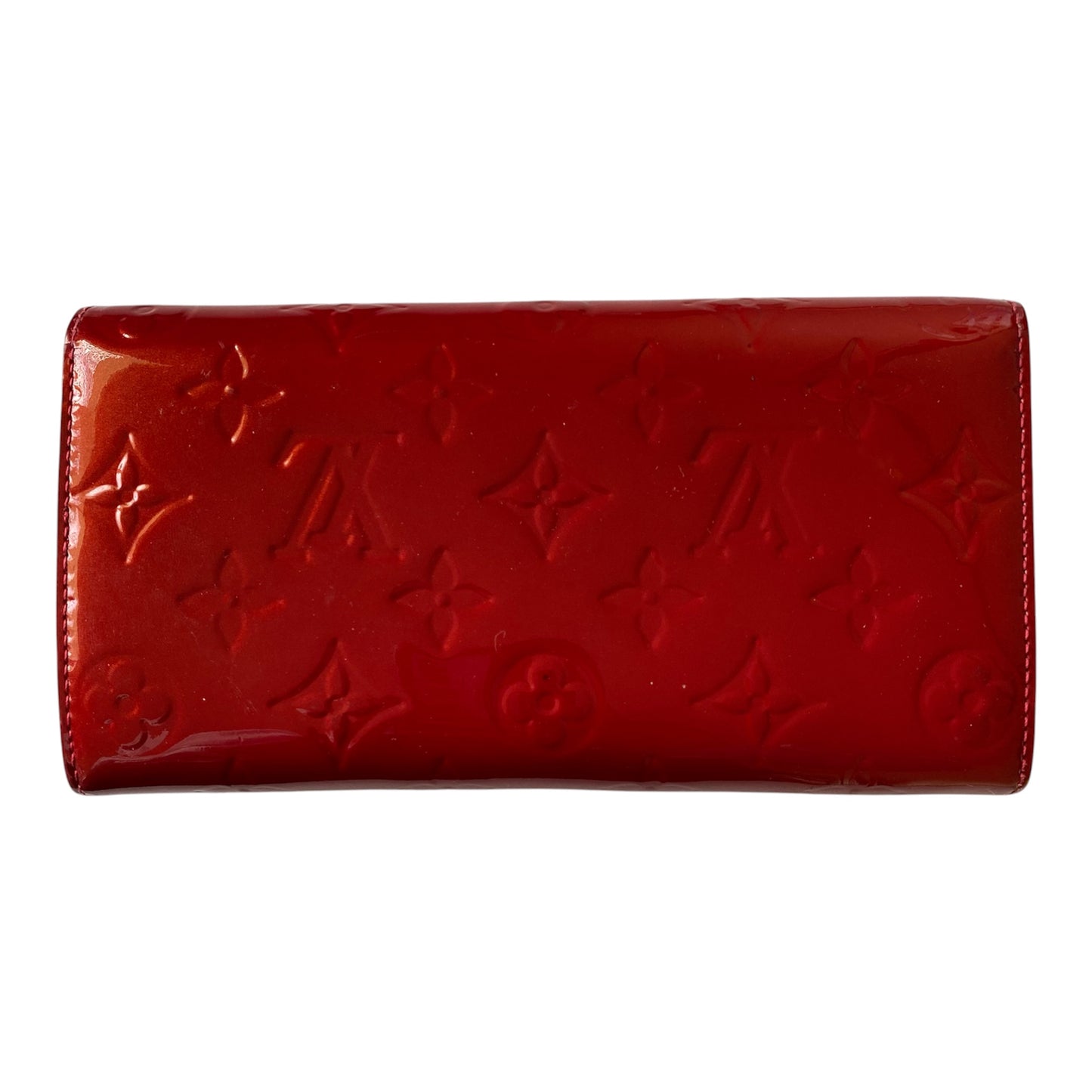 Louis Vuitton monogram red Vernis long wallet TS2770 Authentic with COA