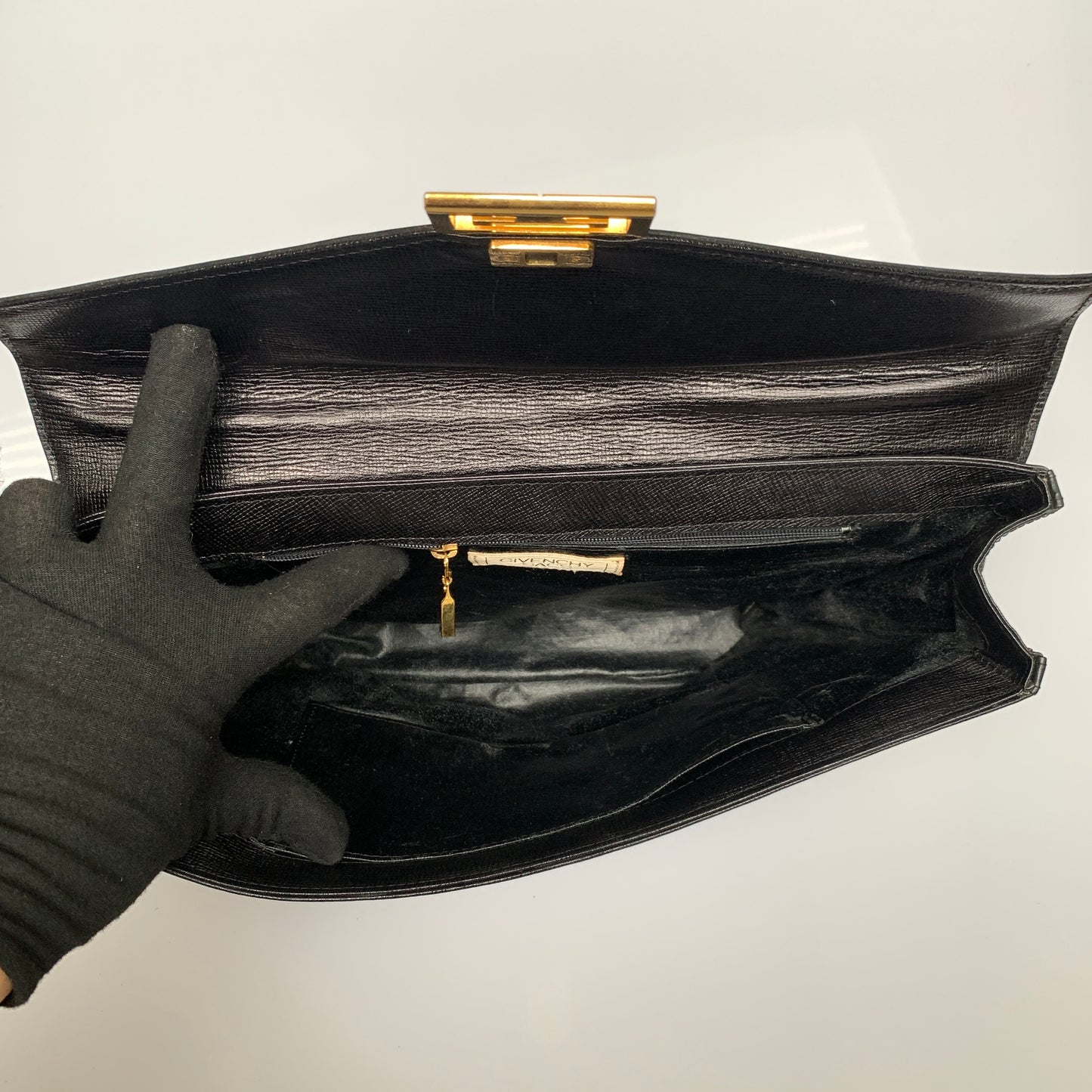 Givenchy 2G logo geometric black leather tote bag Authentic with COA 12.7x8x3.5