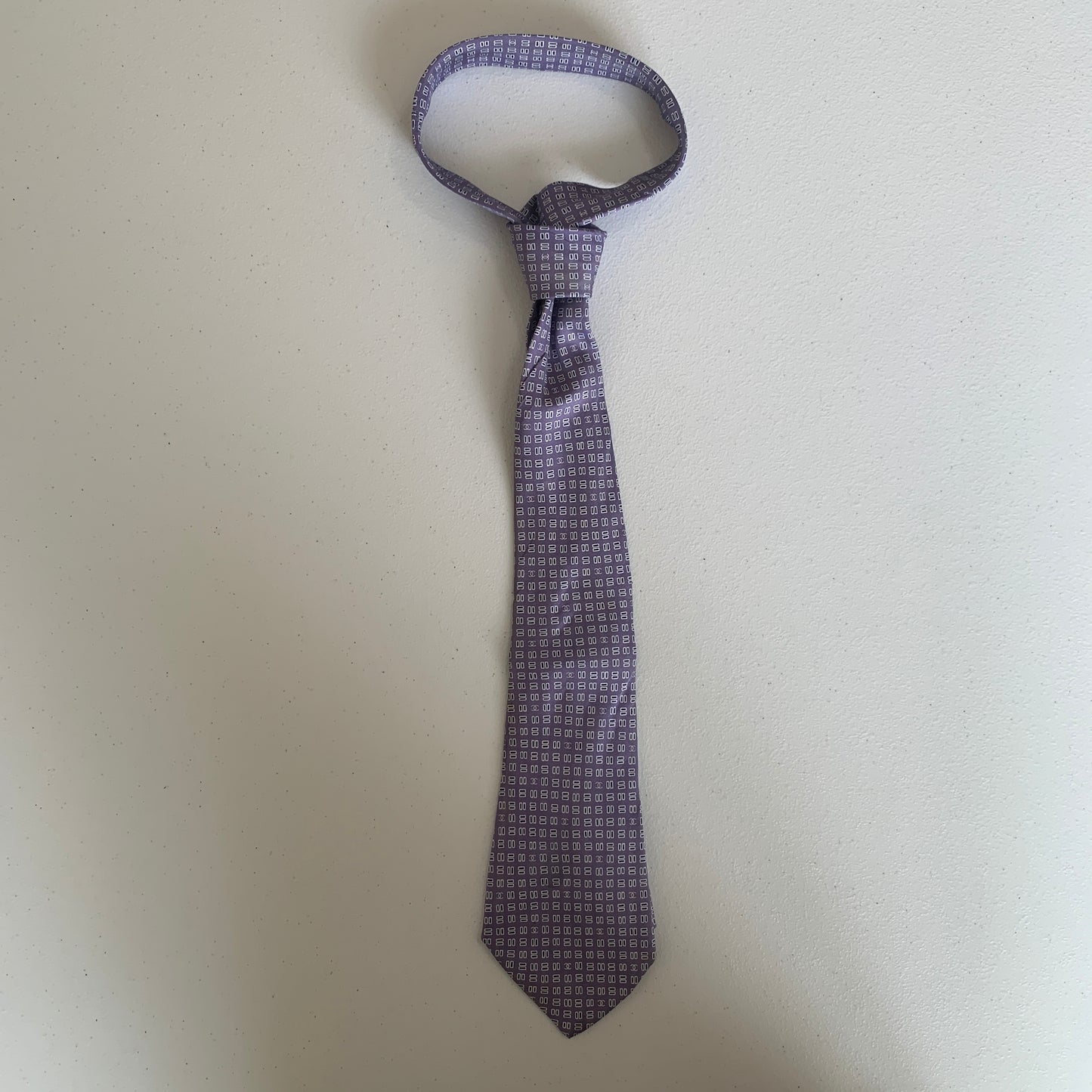 Chanel coco mark silk Neck tie authentic with COA