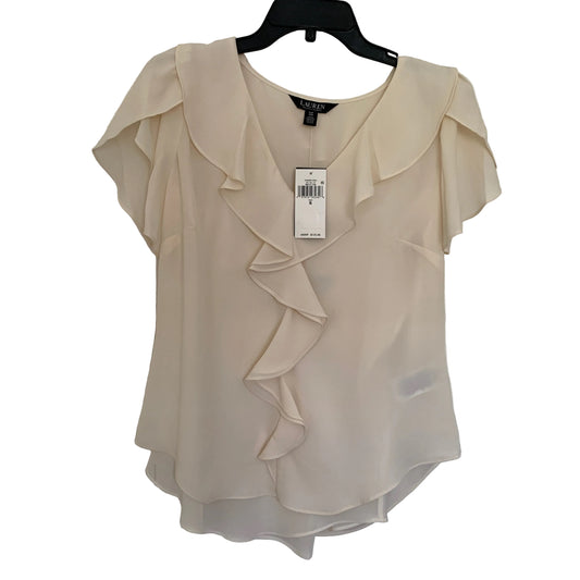 Lauren Ralph Lauren Women’s NWT cream short sleeve blouse size small
