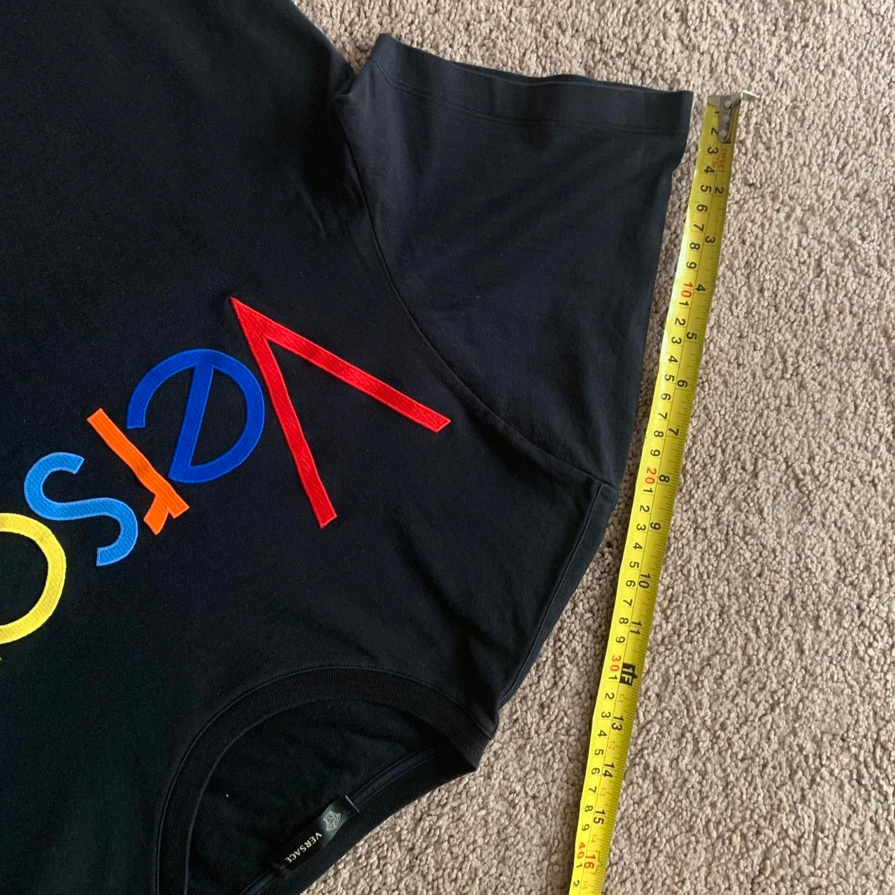 Authentic Versace men’s logo black cotton t shirt size M