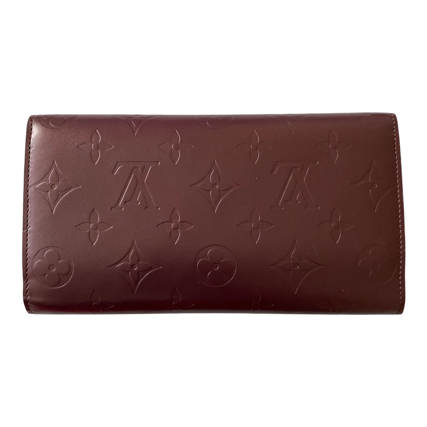 Louis Vuitton monogram Matt burgundy long wallet TH1002 Authentic with COA