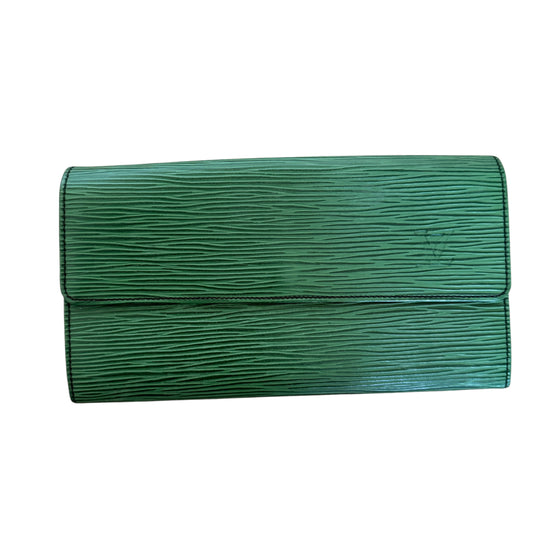Louis Vuitton green Epi leather long wallet authentic with COA
