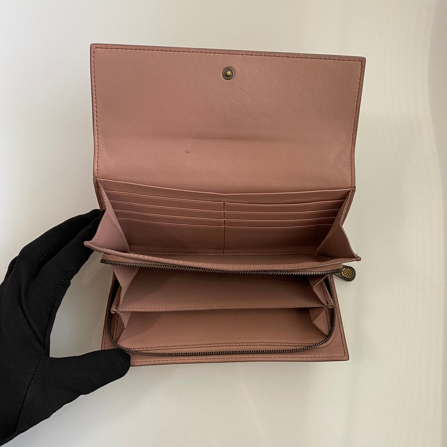 Bottega Veneta intrecciata long wallet authentic with coa box