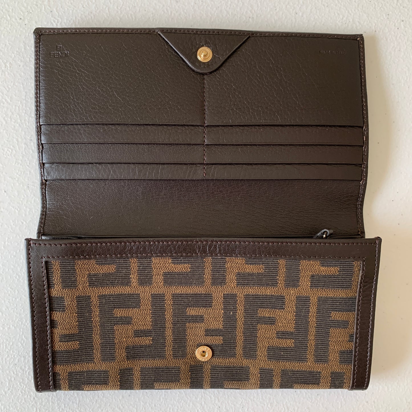 Fendi zucca monogram long wallet women’s authentic with COA