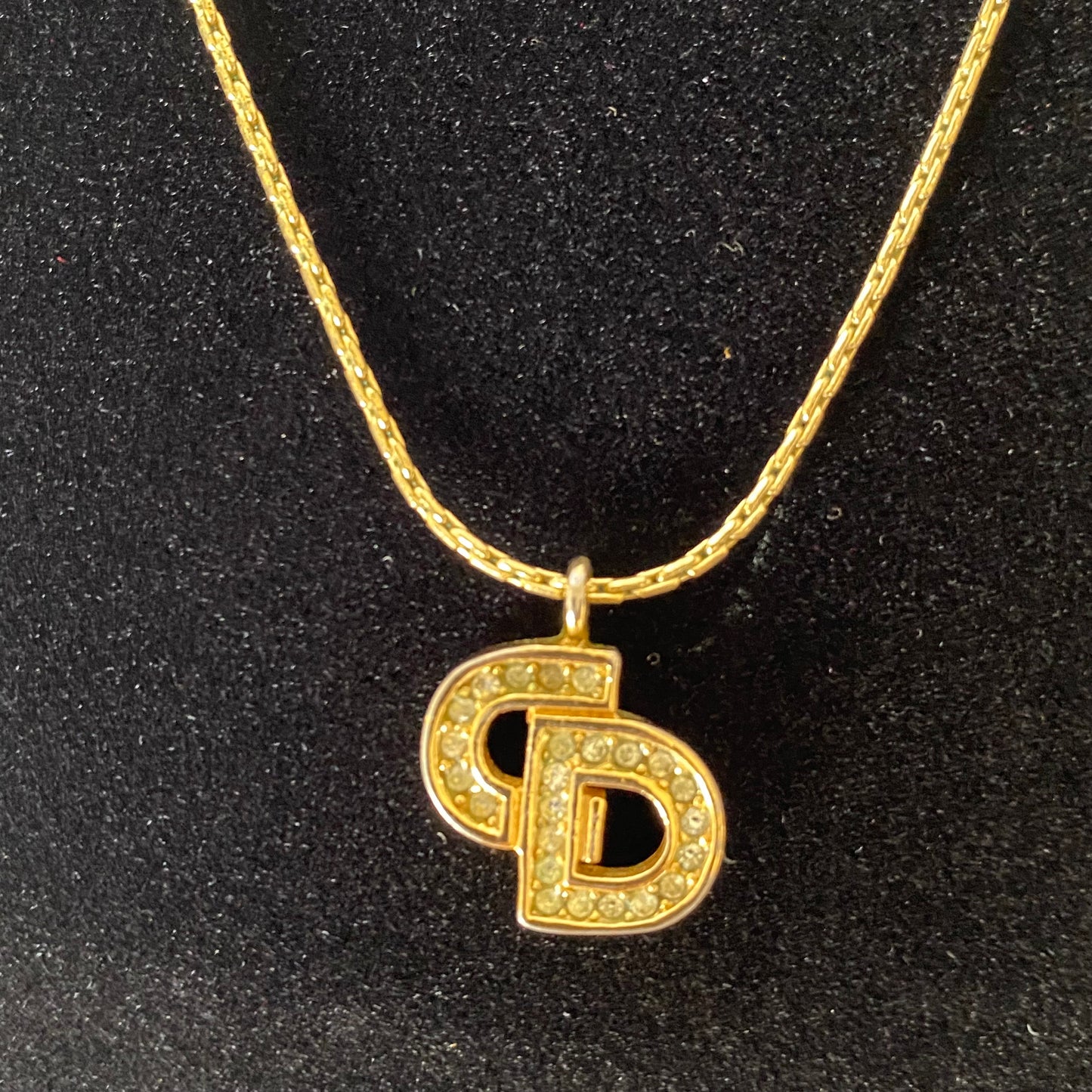 Dior CD logo gold plated adjustable necklace Authentic with COA