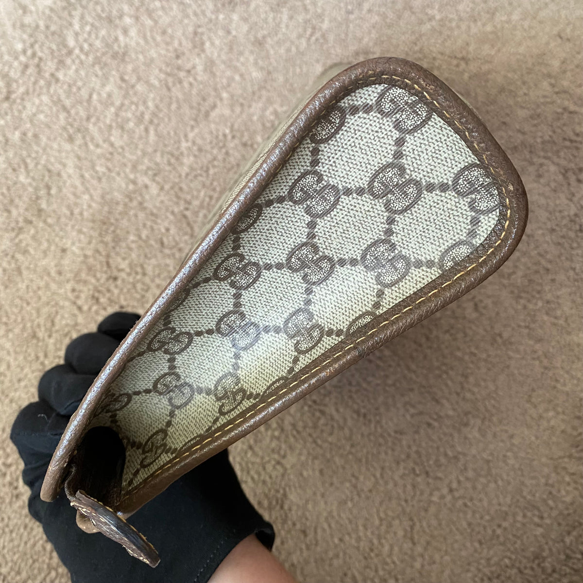 Gucci GG supreme monogram clutch bag Authentic with COA