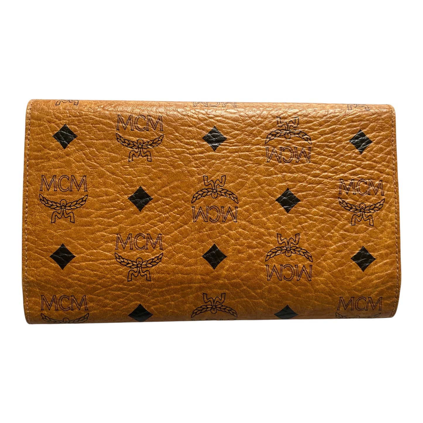 MCM logo cognac long wallet Authentic with COA
