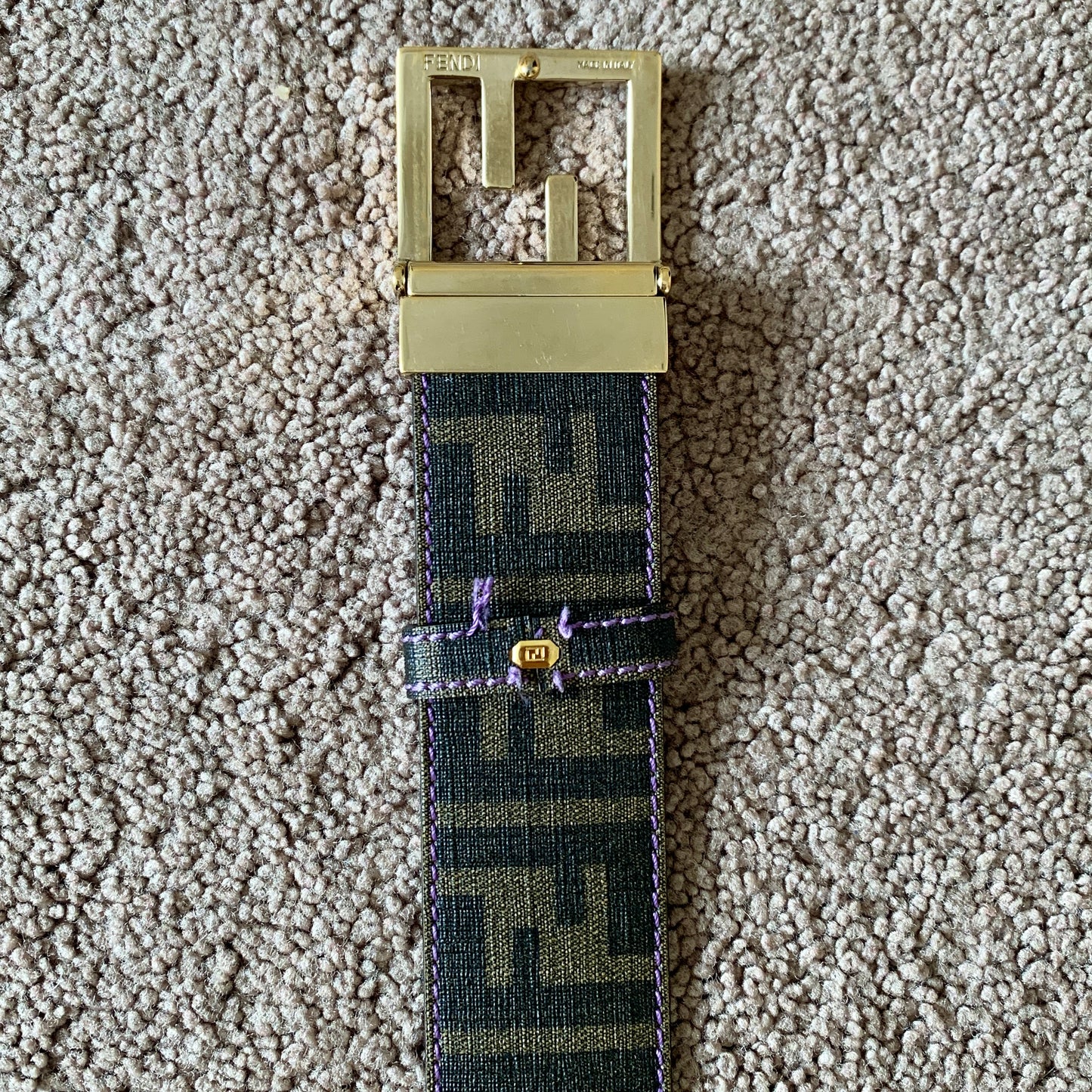 Authentic Fendi double face reversible belt with FF gold buckle