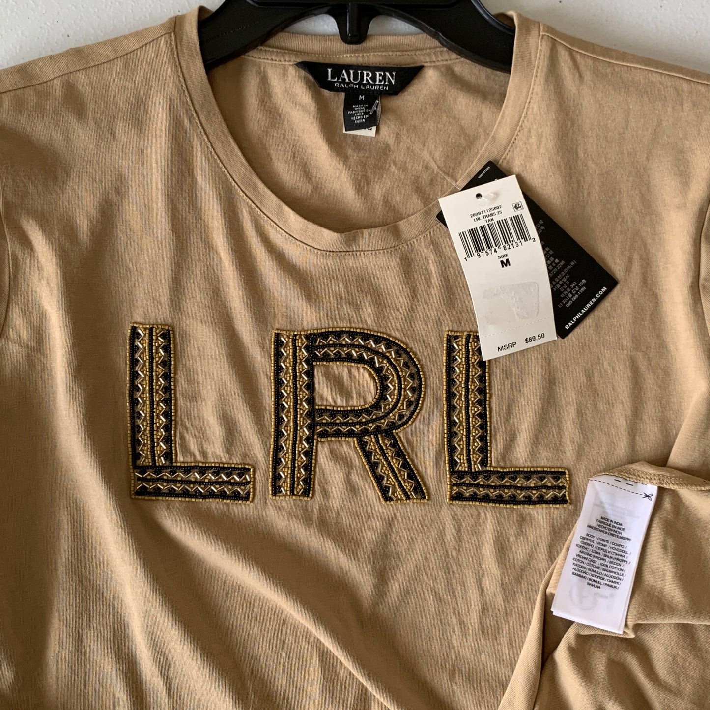 Lauren Ralph Lauren Women’s NWT brown logo tee shirt size medium