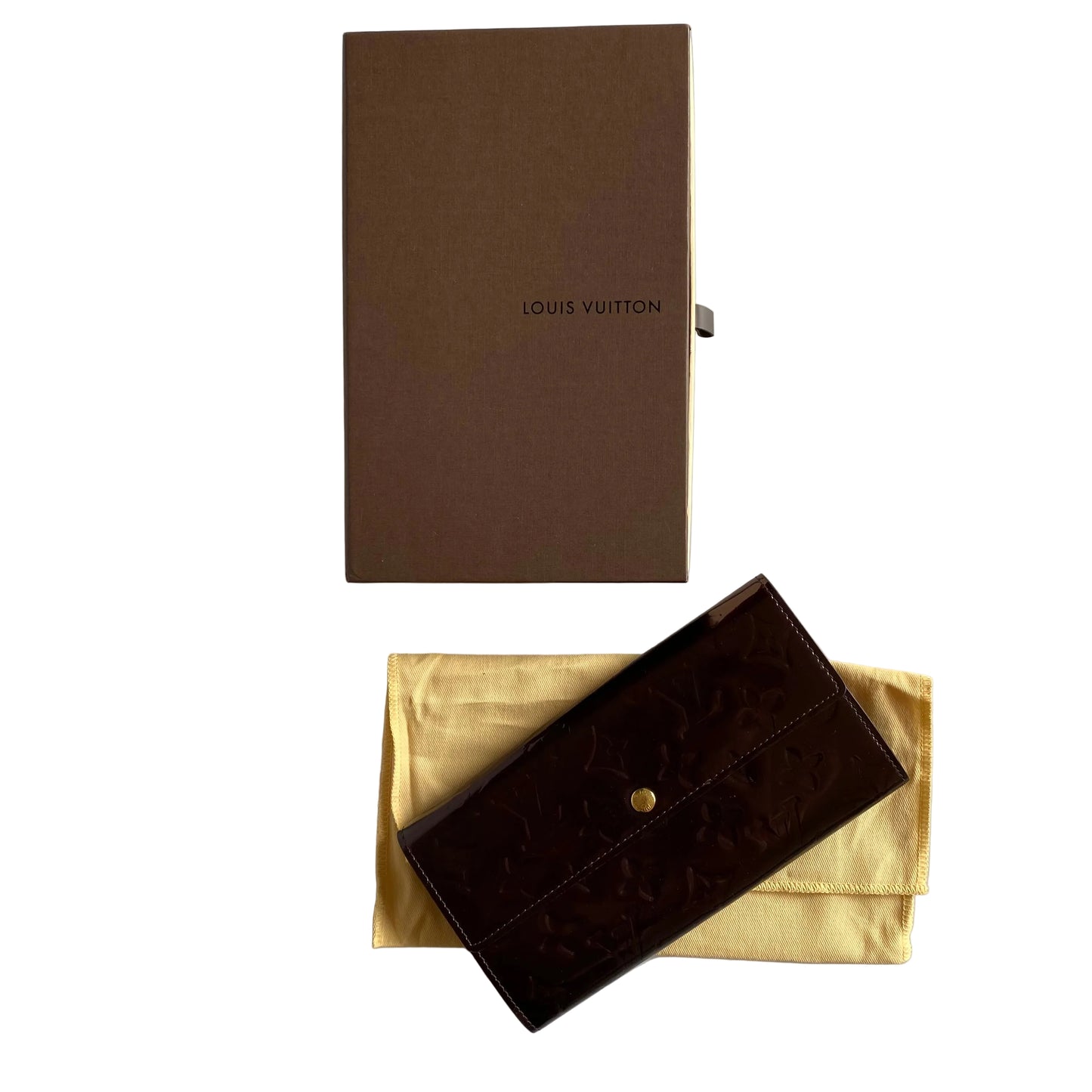Louis Vuitton armarante vernis Sarah long wallet th2097 authentic with coa box dusty