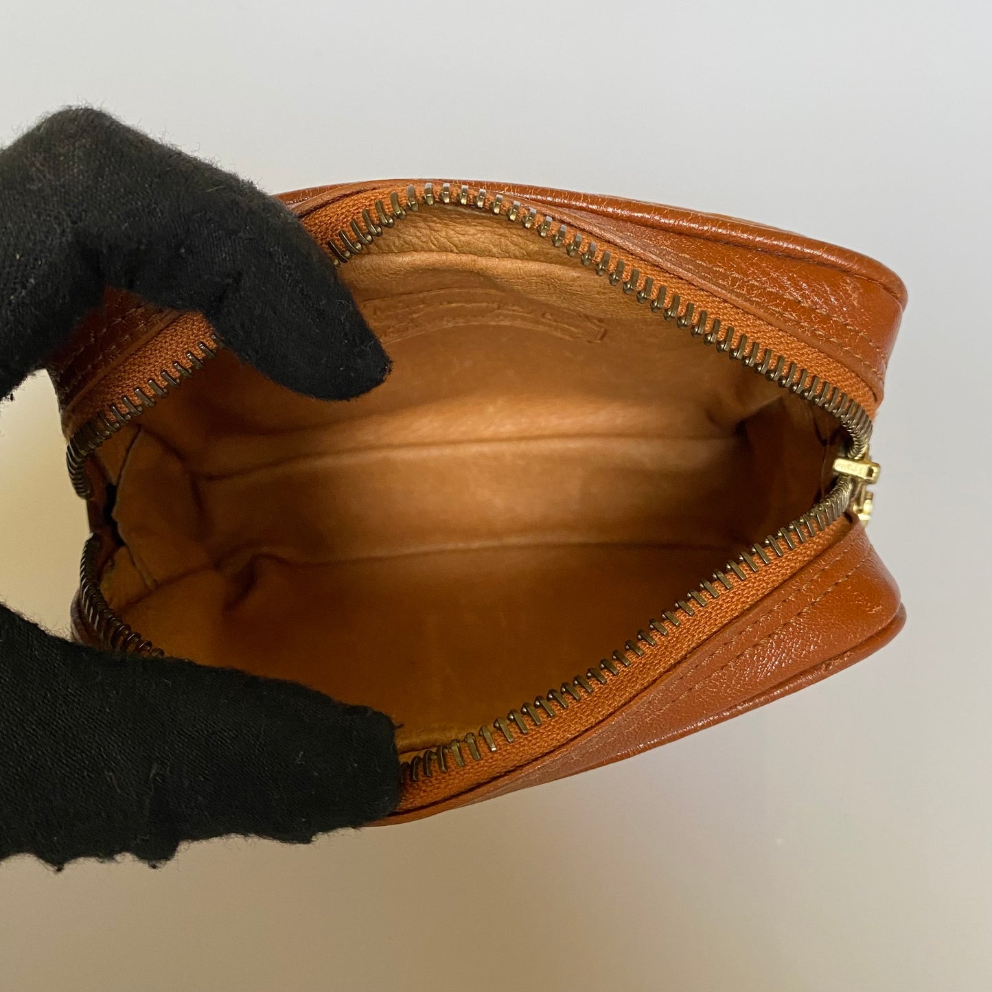 MCM cognac belt pouch bag Authentic with COA