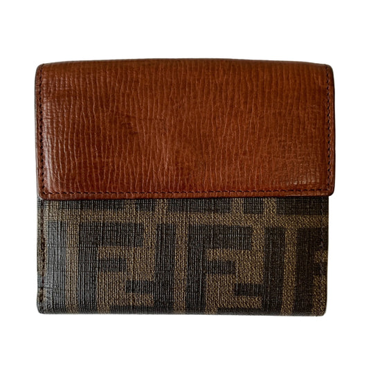 Fendi zucca monogram compact Wallet authentic with COA box dust bag