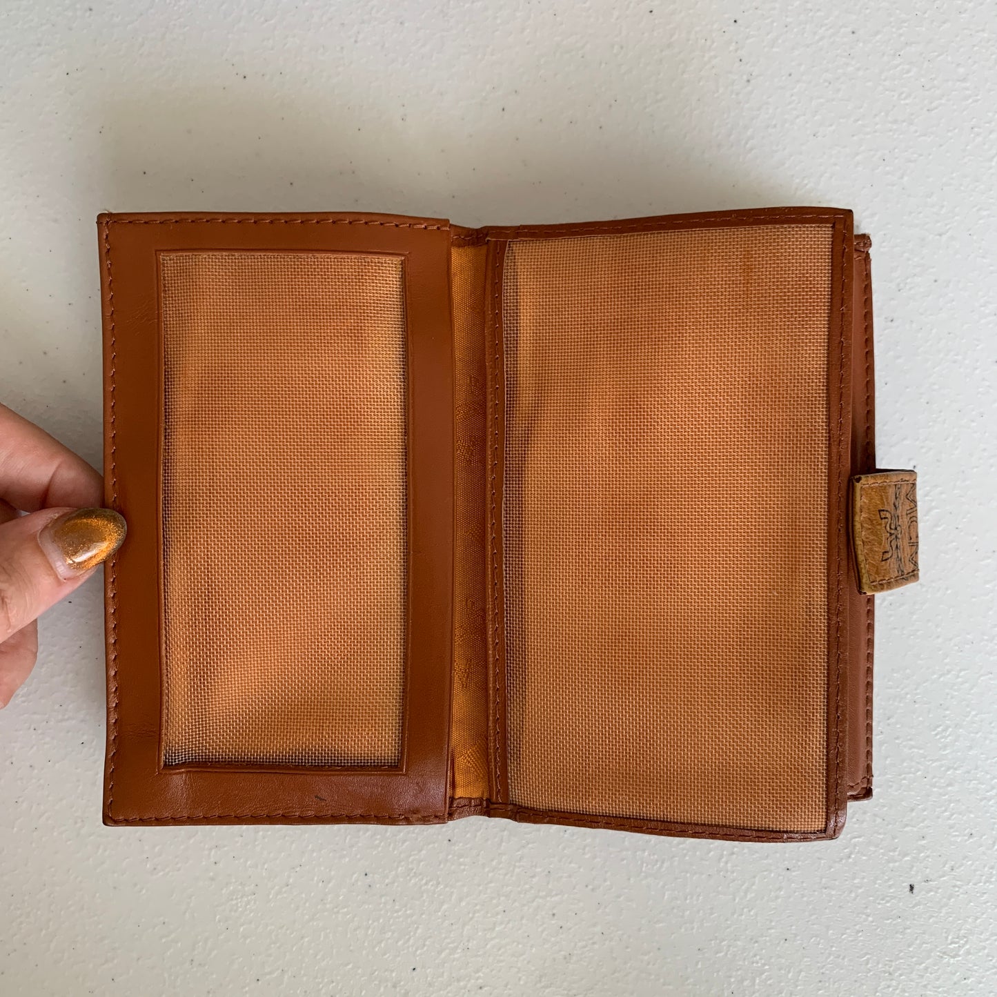 MCM cognacwallet authentic with COA 5.5x3.7