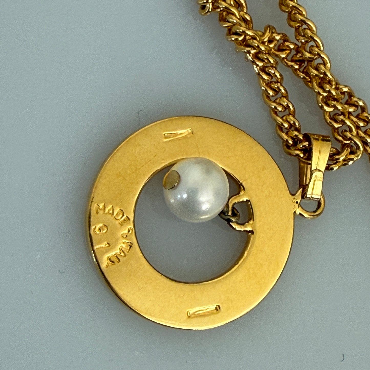 Celine Paris pendant necklace gold plated authentic with COA
