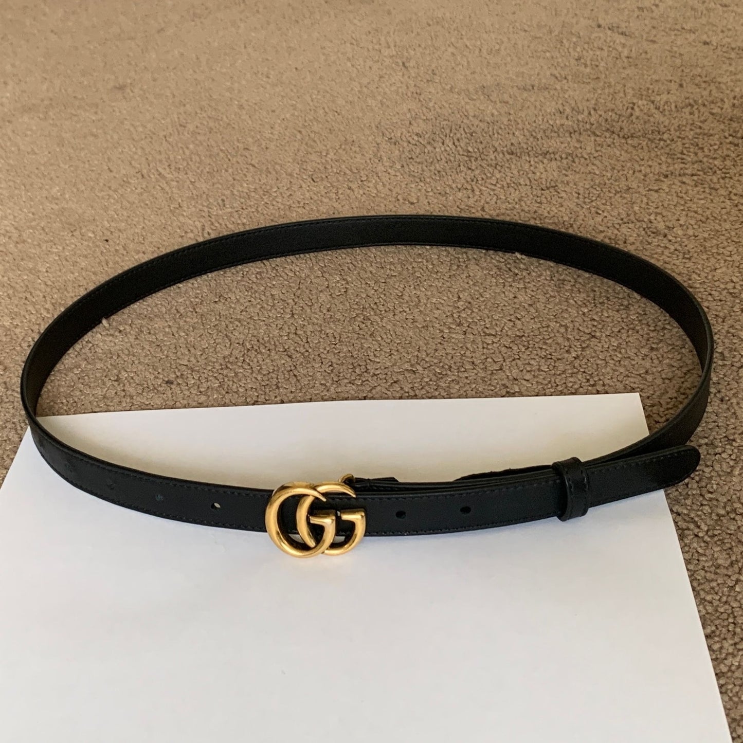 G1026 Gucci GG marmont black leather belt size 36