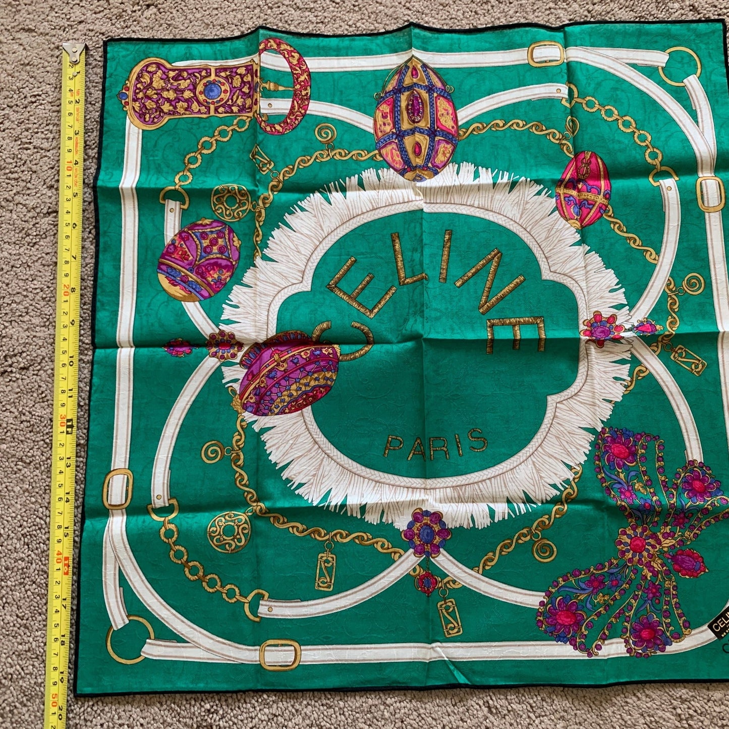 CL1021 Celine NWT women's cotton scarf foulard handkerchief