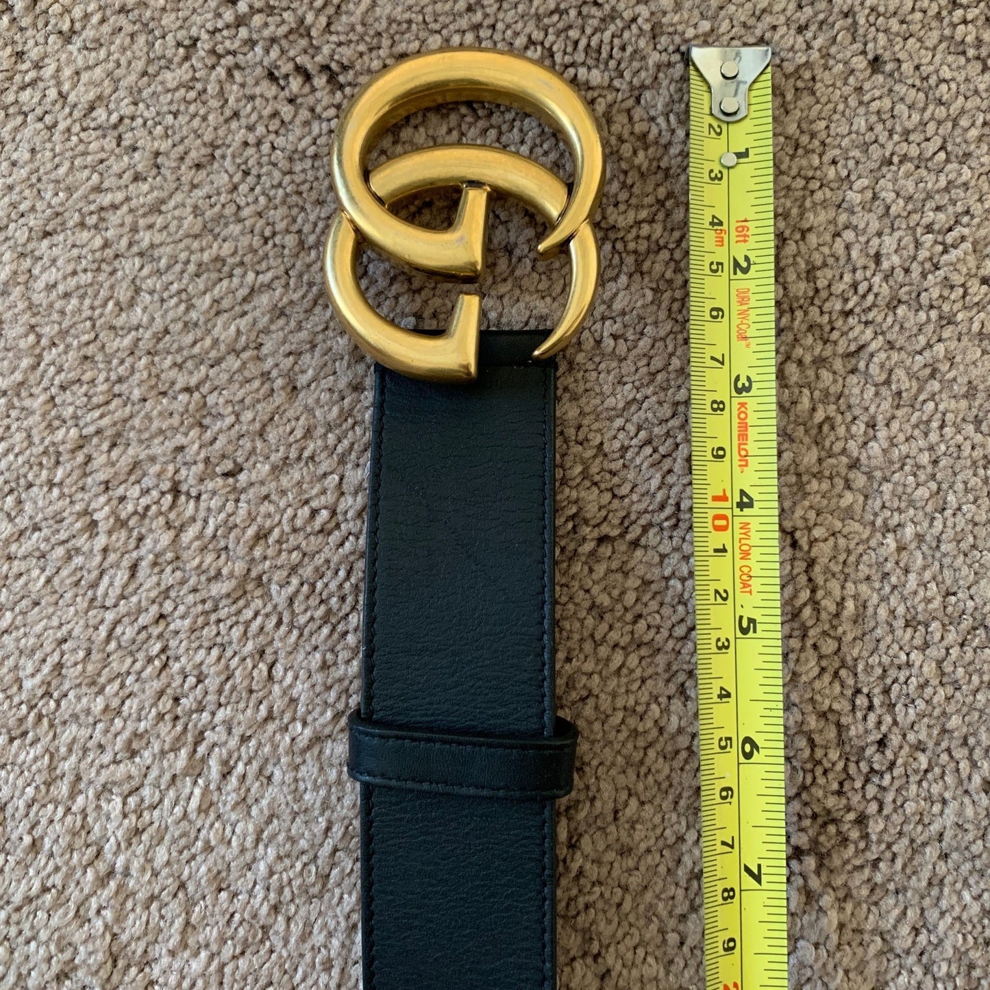 G1014 Gucci unisex GG marmont black leather belt size 34