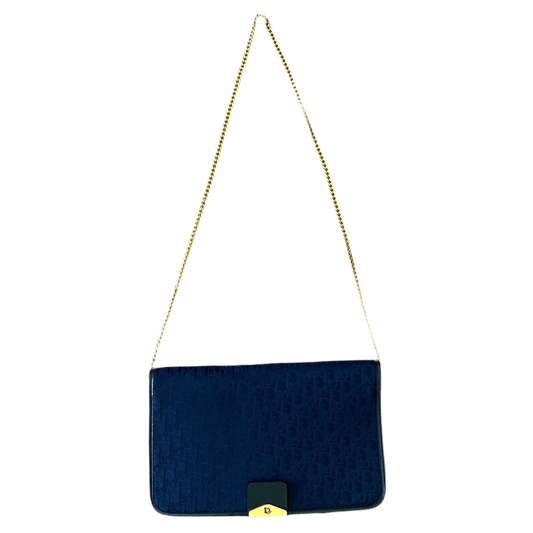 Christian Dior vintage blue trotter 2 way bag