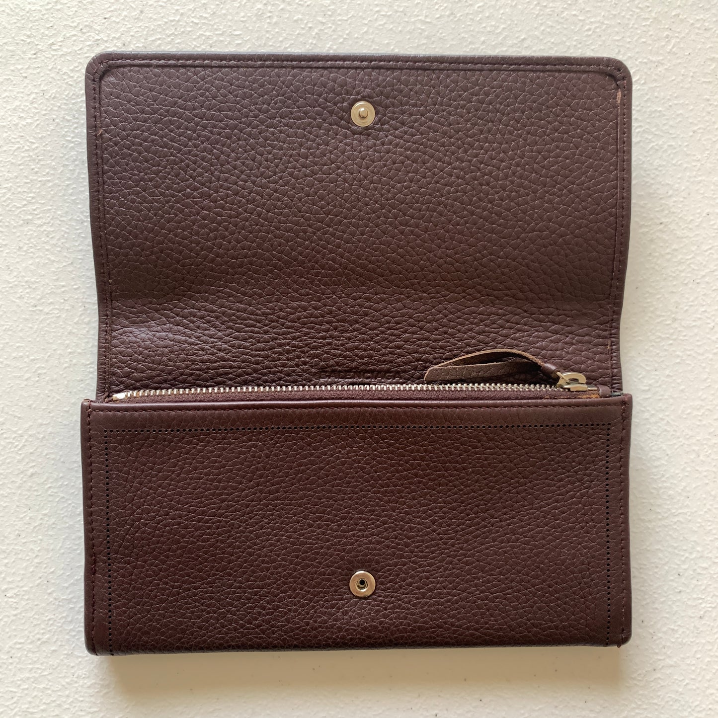 Balenciaca brown leather long wallet Authentic with COA