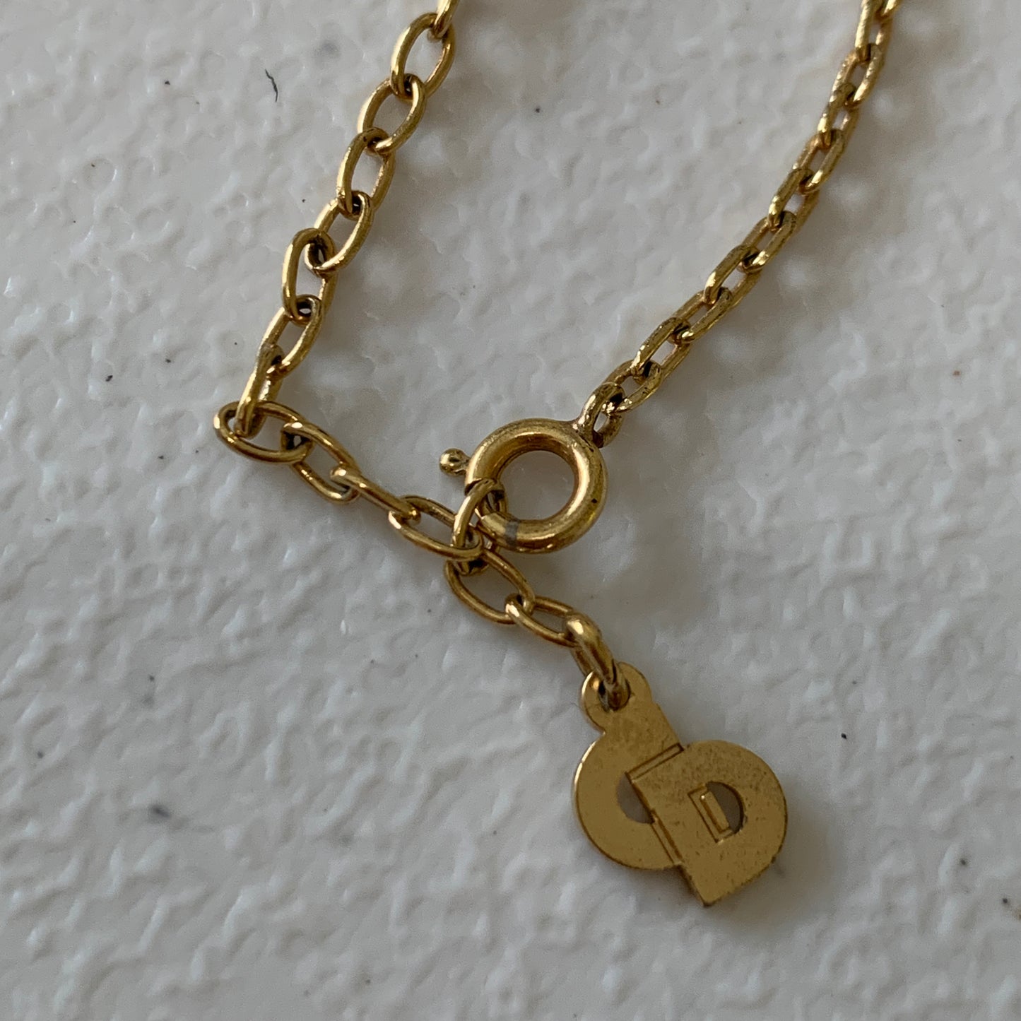 Christian Dior CD logo Necklace gold plated authentic with COA