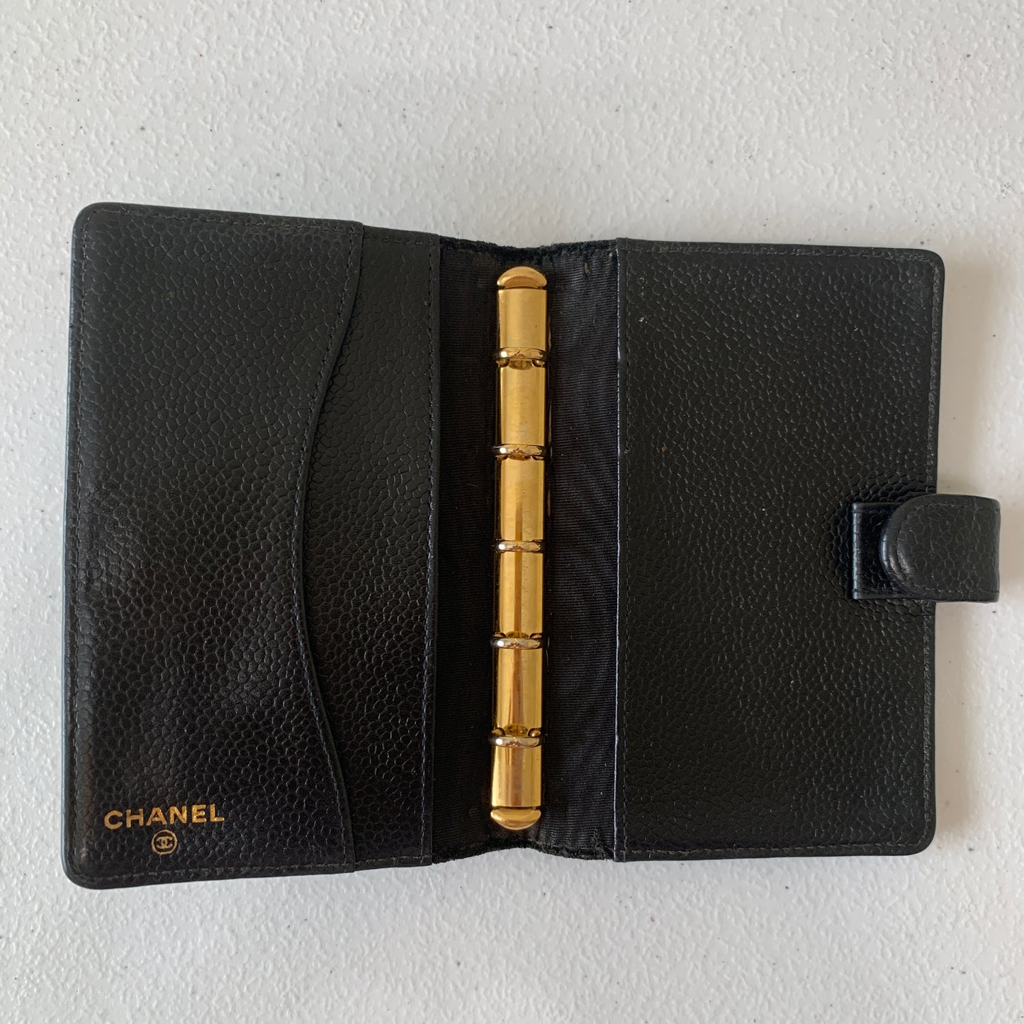 Chanel CC black caviar leather agenda planner Authentic with COA