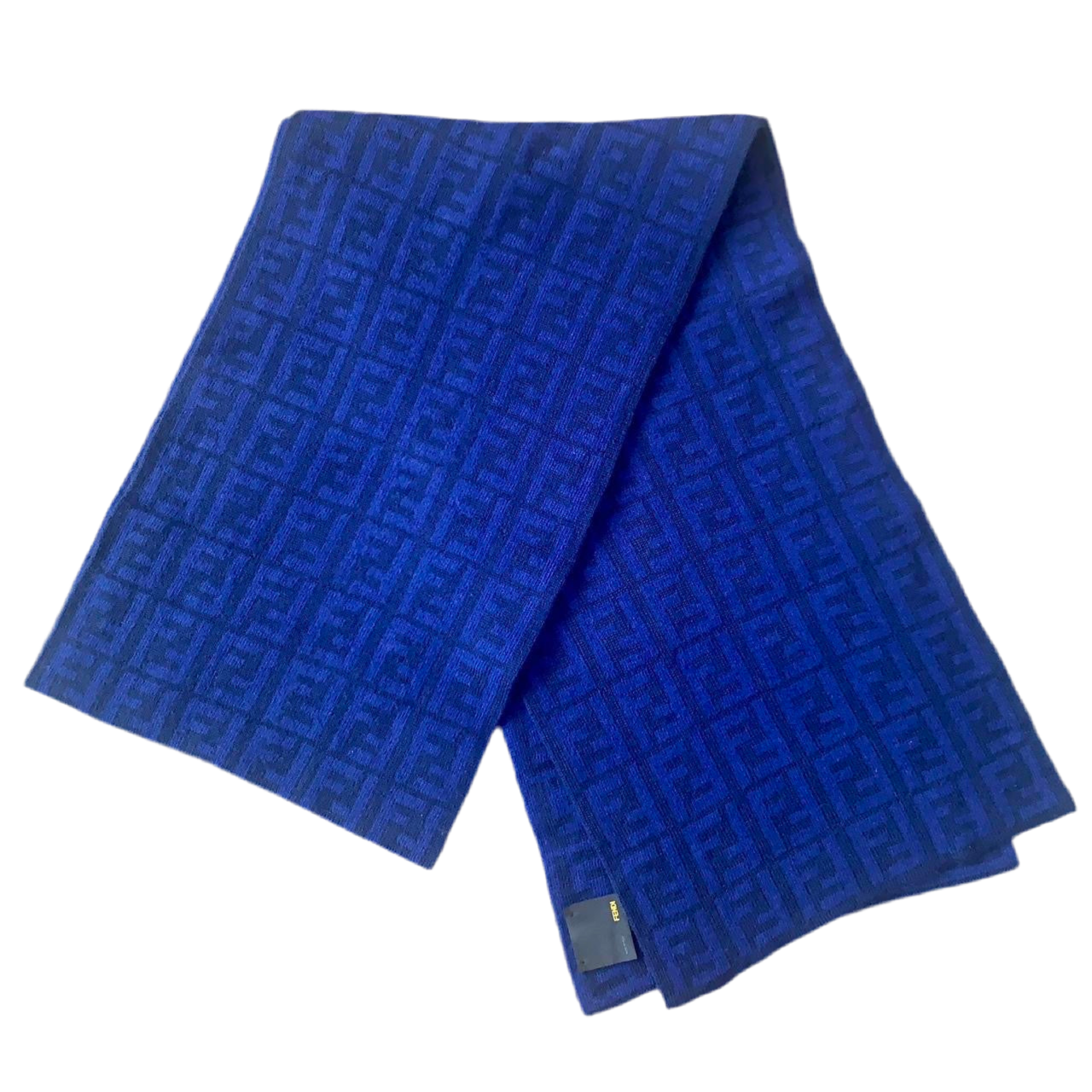 Authentic Fendi unisex double sided monogram wool and cashmere scarf