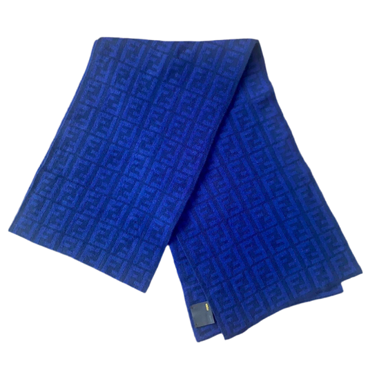 Authentic Fendi unisex double sided monogram wool and cashmere scarf