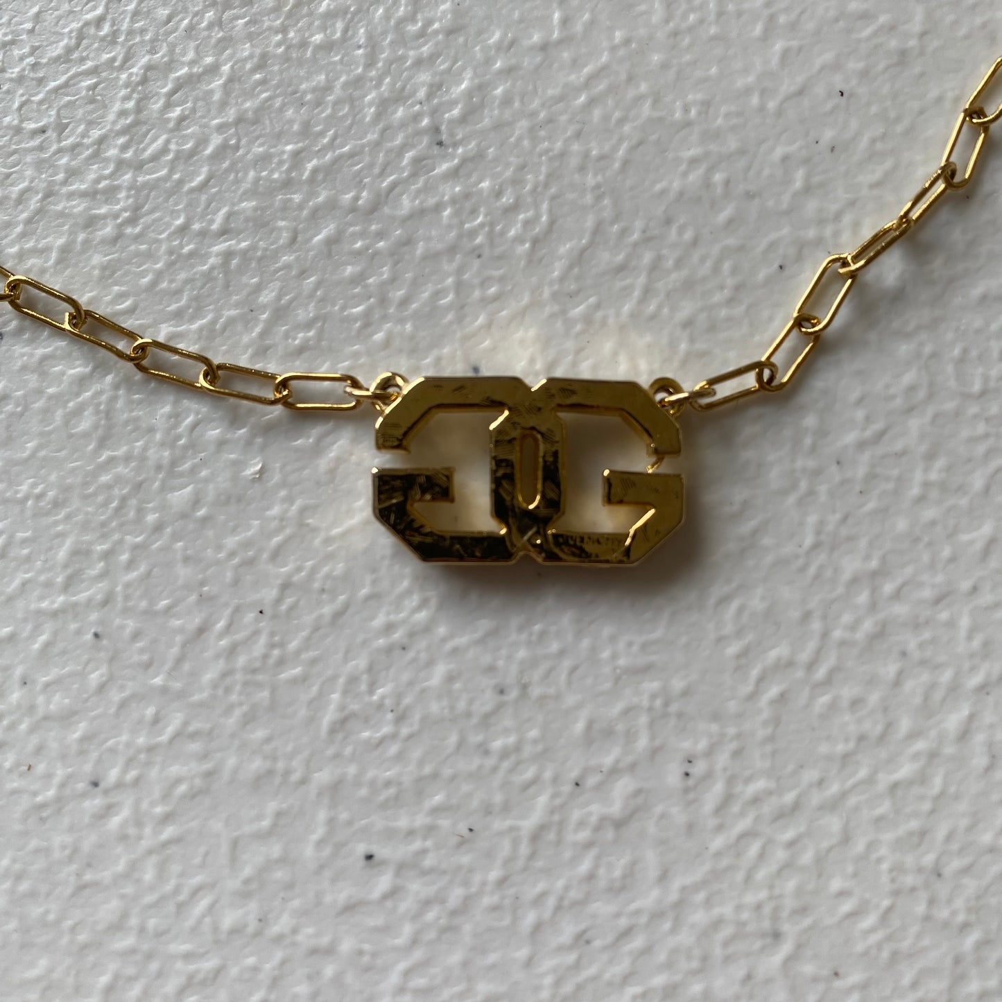 Givenchy logo pendant gold plated necklace Authentic with coa