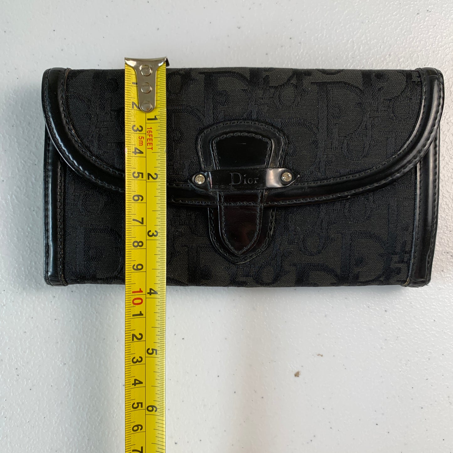 Christian Dior trotter black long wallet Authentic with COA