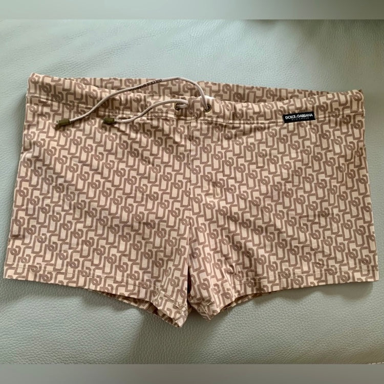Authentic Dolce & Gabbana logo men's swim trunks