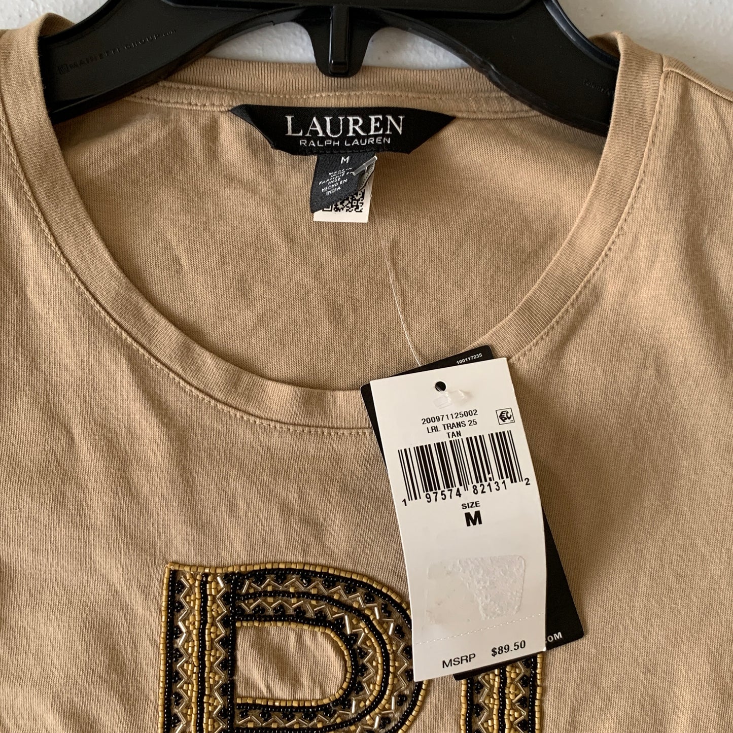Lauren Ralph Lauren Women’s NWT brown logo tee shirt size medium