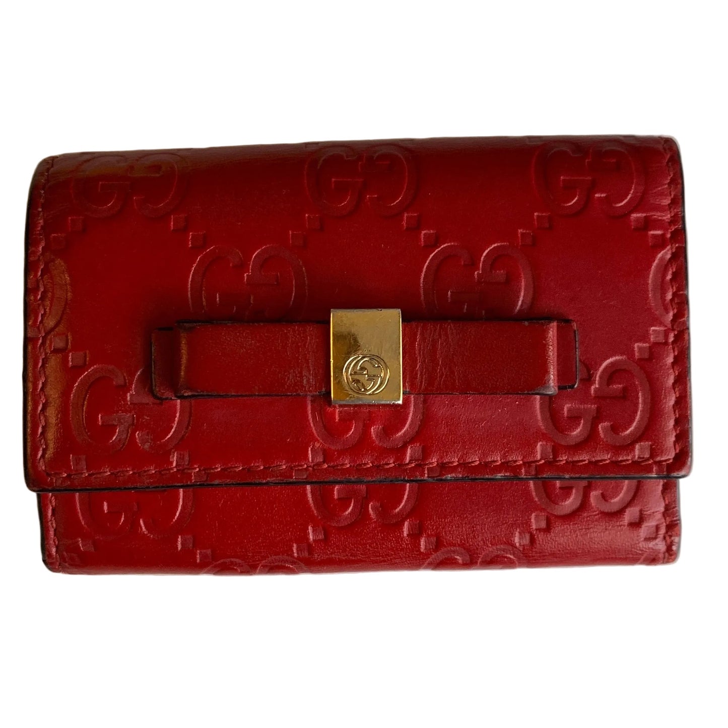 Gucci red guccissima keyholder authentic with COA box