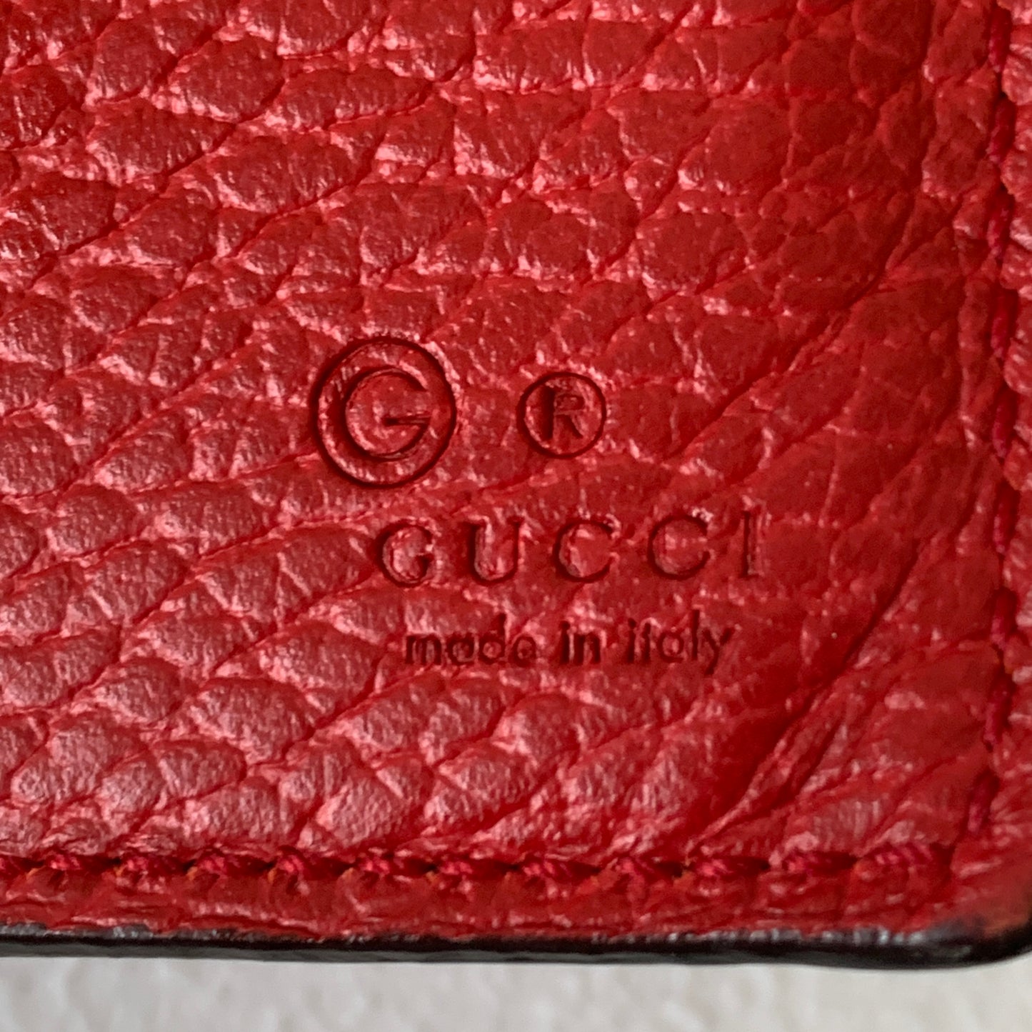 Gucci GG logo long red leather wallet authentic with COA