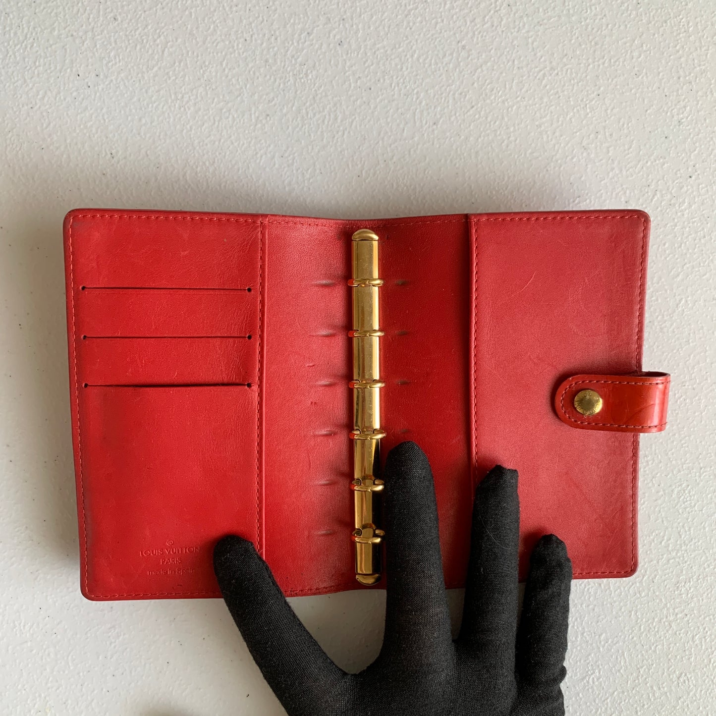 Louis Vuitton red monogram vernis Agenda CA0093 authentic with COA