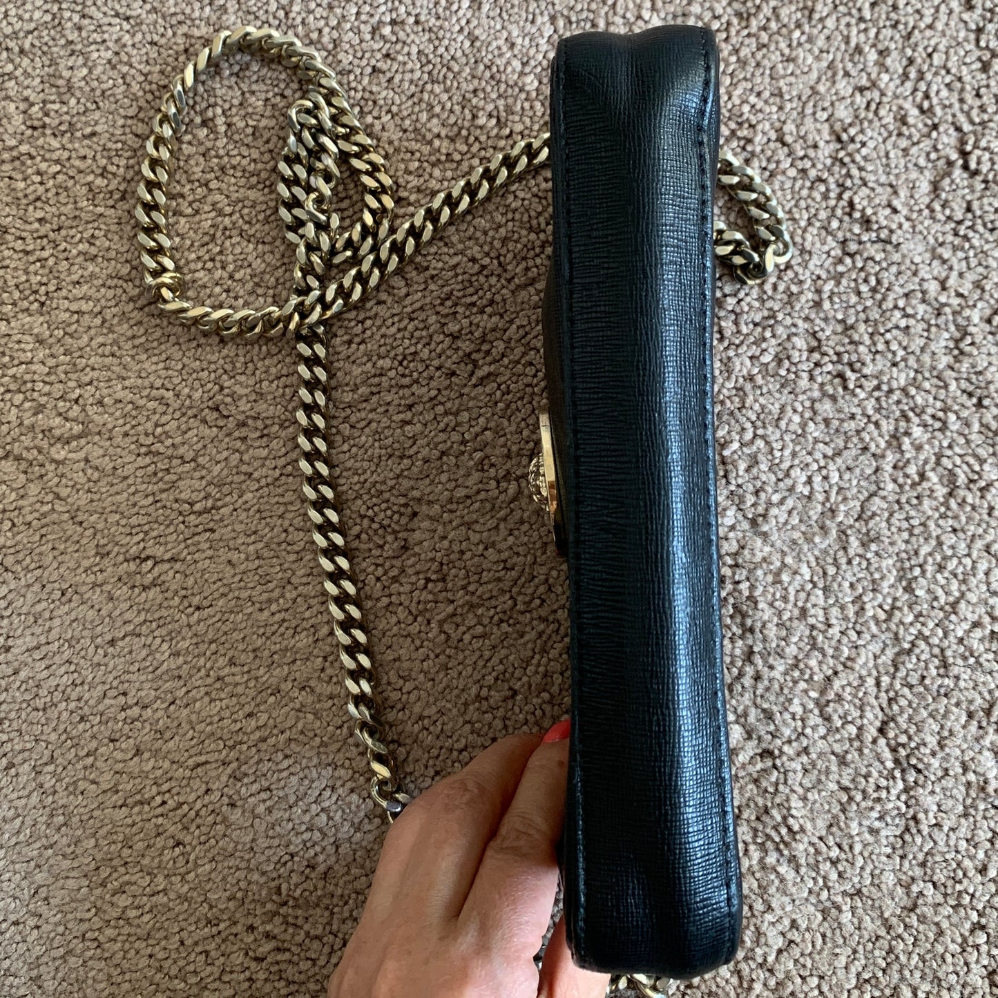 Authentic Versace medusa black leather crossbody bag