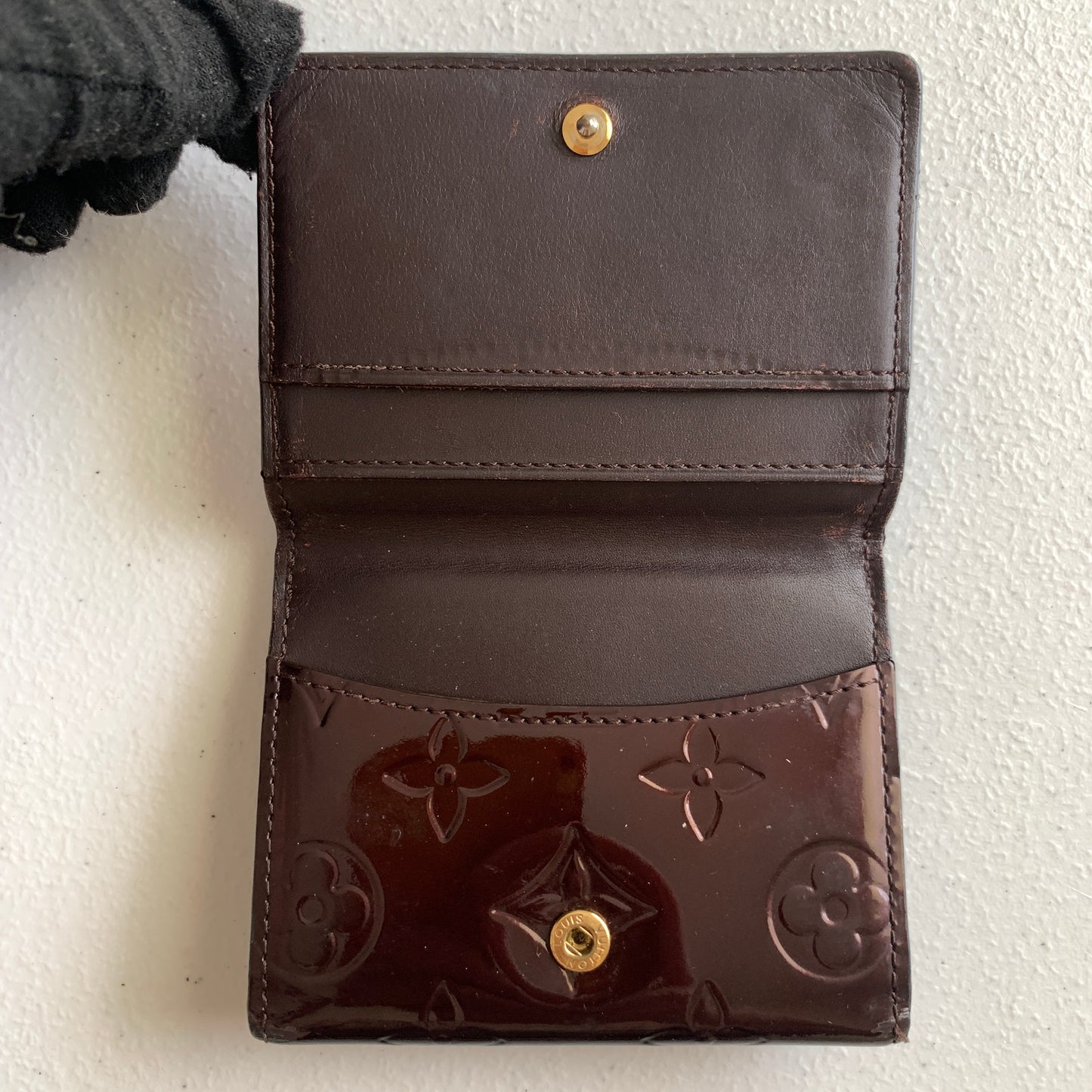 Louis Vuitton monogram Vernis card holder BJ3001 Authentic with COA