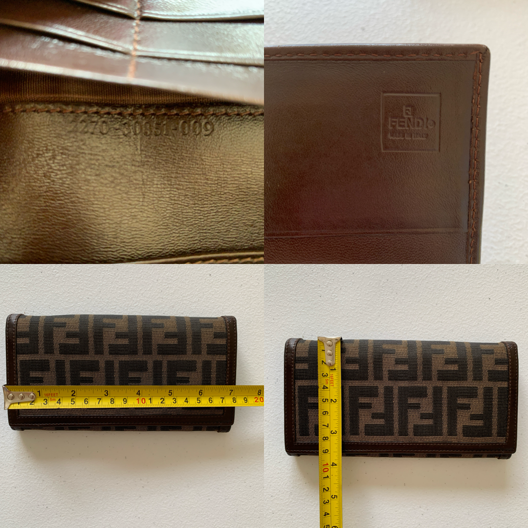 Fendi women’s zucca monogram long Wallet authentic with COA