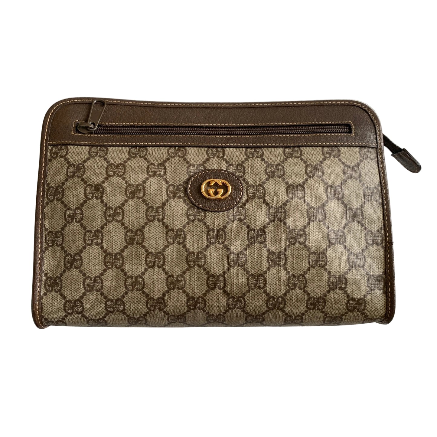 Gucci GG supreme monogram clutch bag Authentic with COA