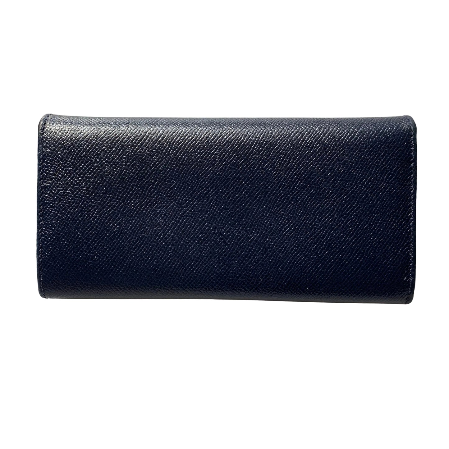 Ferragamo navy blue long leather wallet Authentic with COA