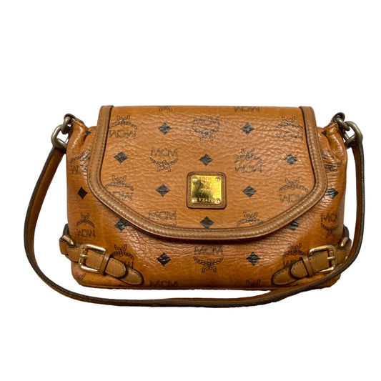 MCM visetos cognac Shoulder bag Authentic with COA 11x6.7x5