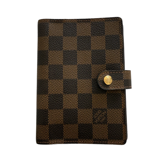 Louis Vuitton damier brown agenda planner unisex PM authentic with COA CA0091