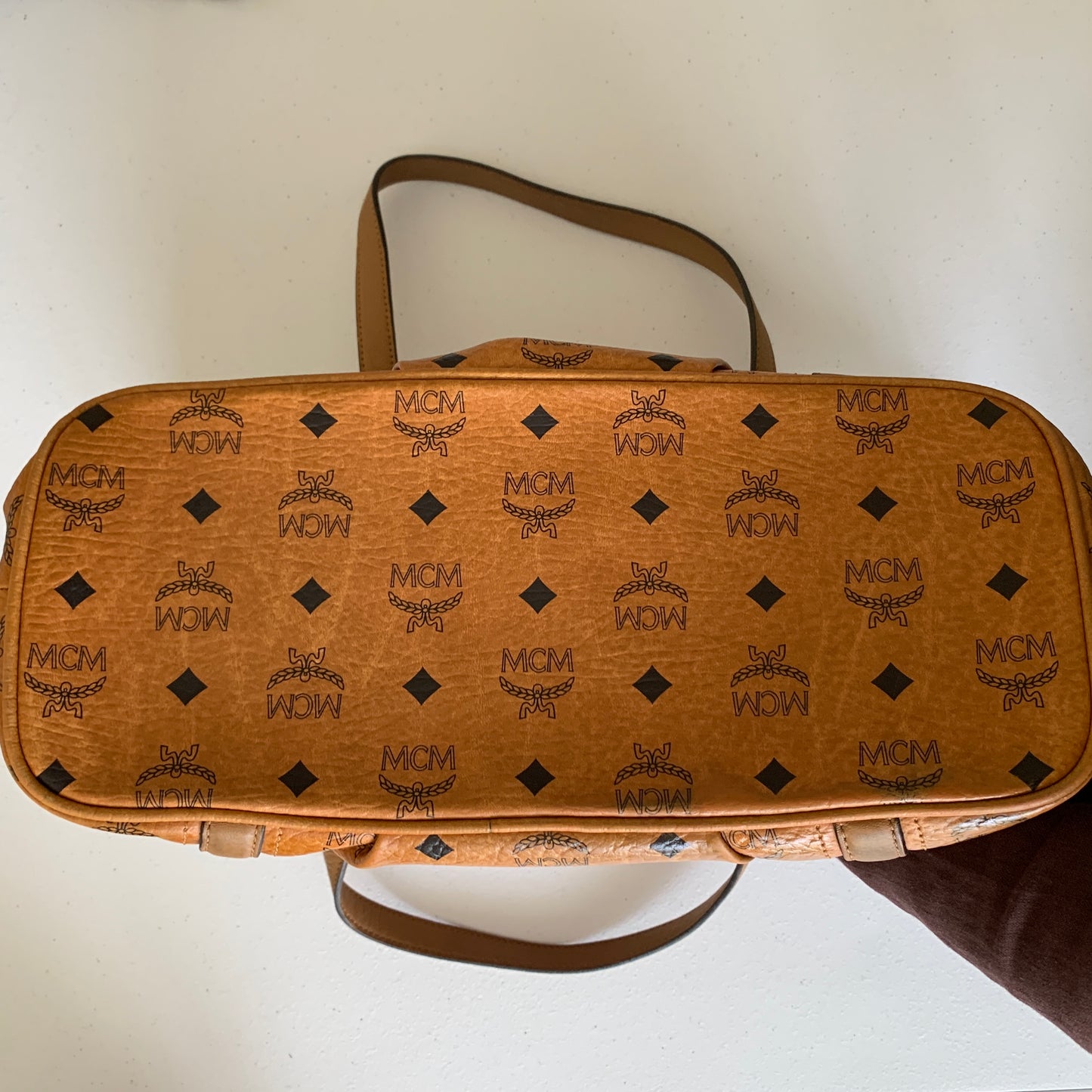 MCM cognac tote bag authentic with COA