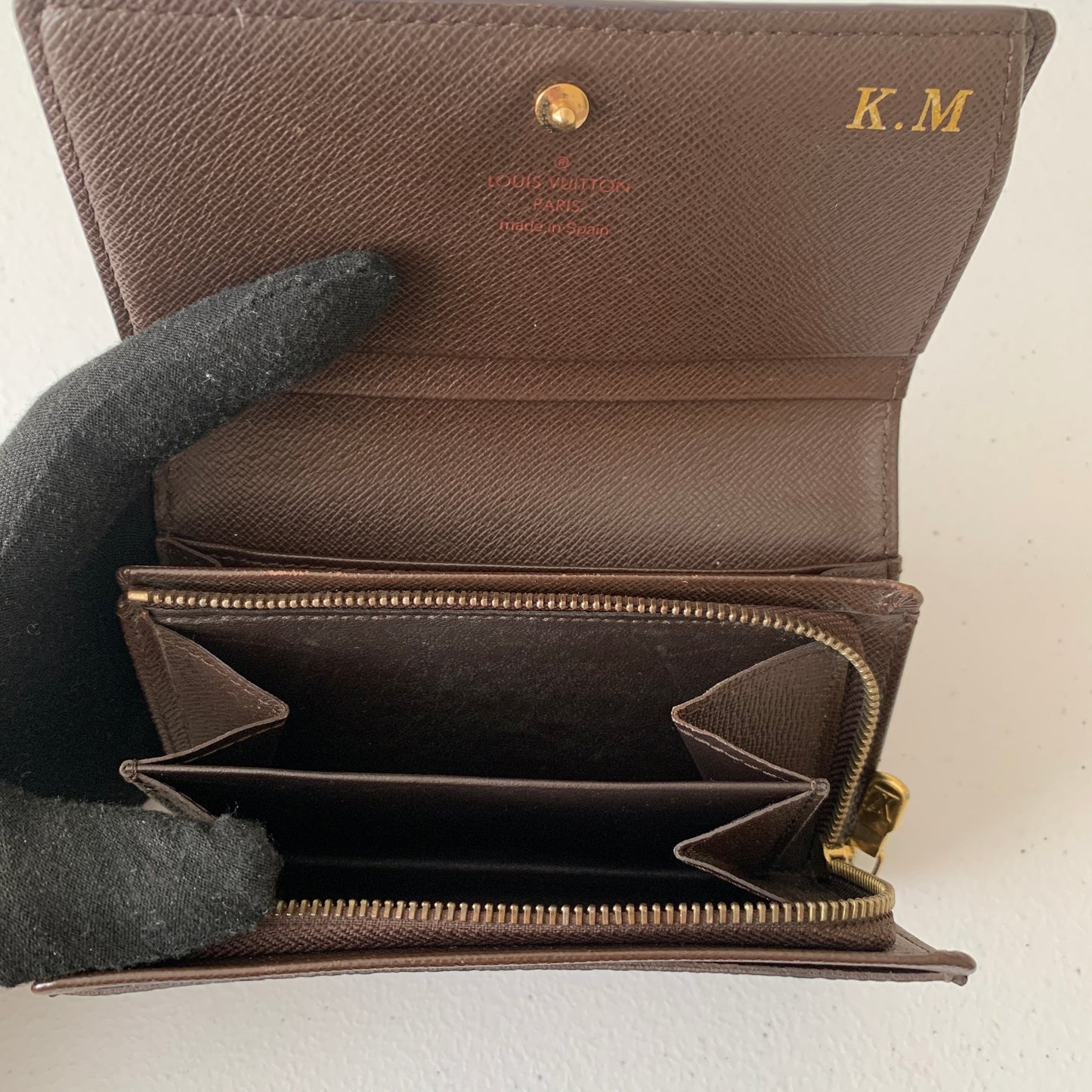 Louis Vuitton brown damier ebene Wallet Mc3098 authentic with COA