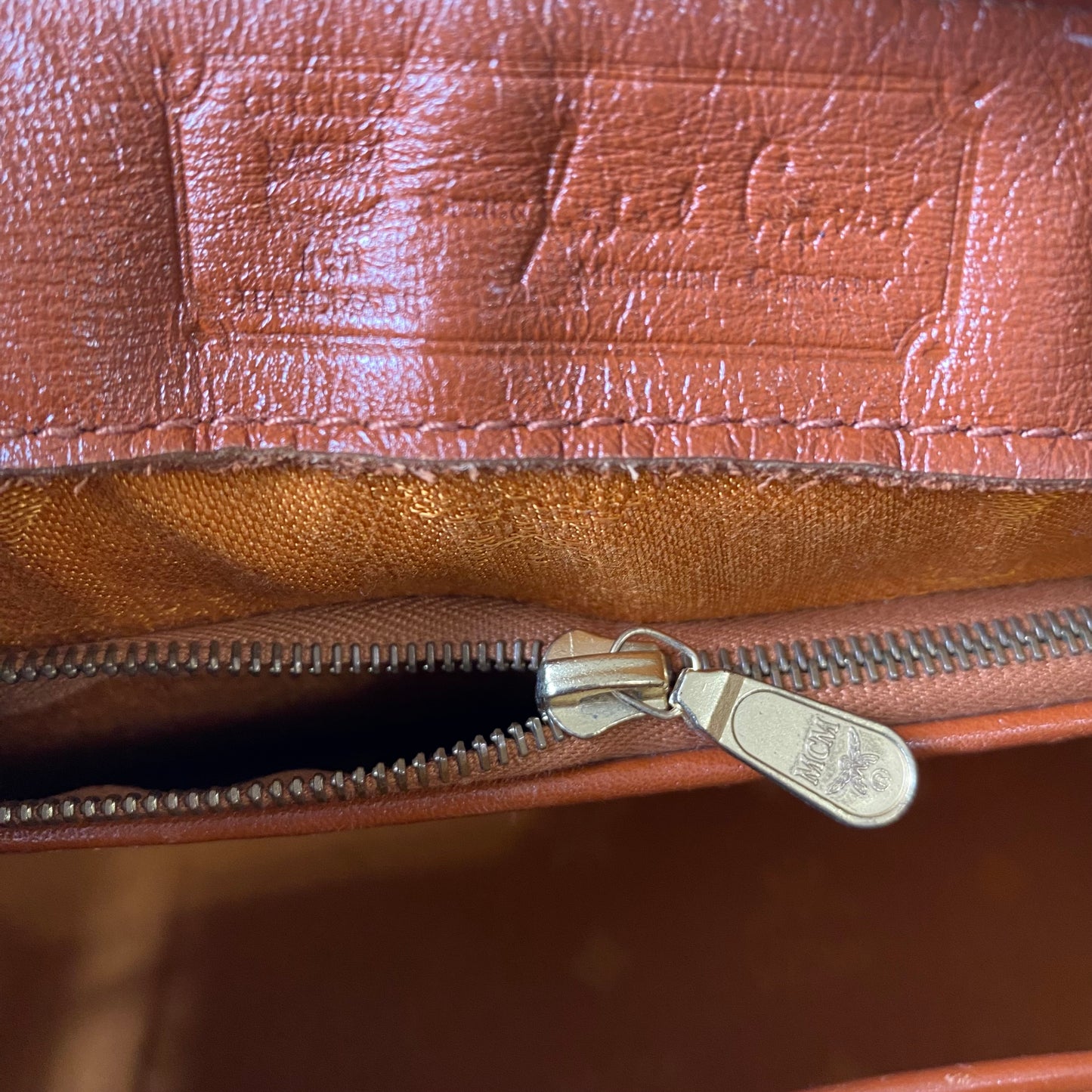 MCM cognac Boston handbag Authentic with coa