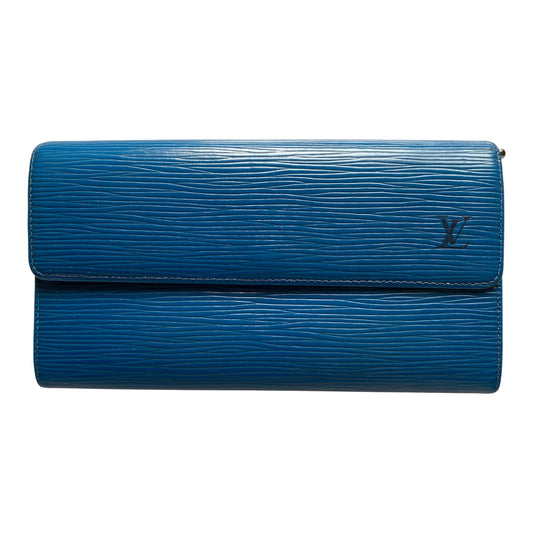 Louis Vuitton blue epi leather long wallet CA0939 Authentic with COA