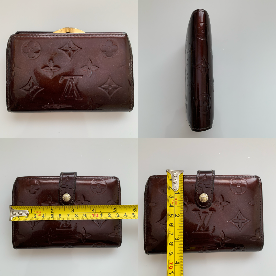 Louis Vuitton women’s monogram vernis amarante compact wallet mi3057 Authentic