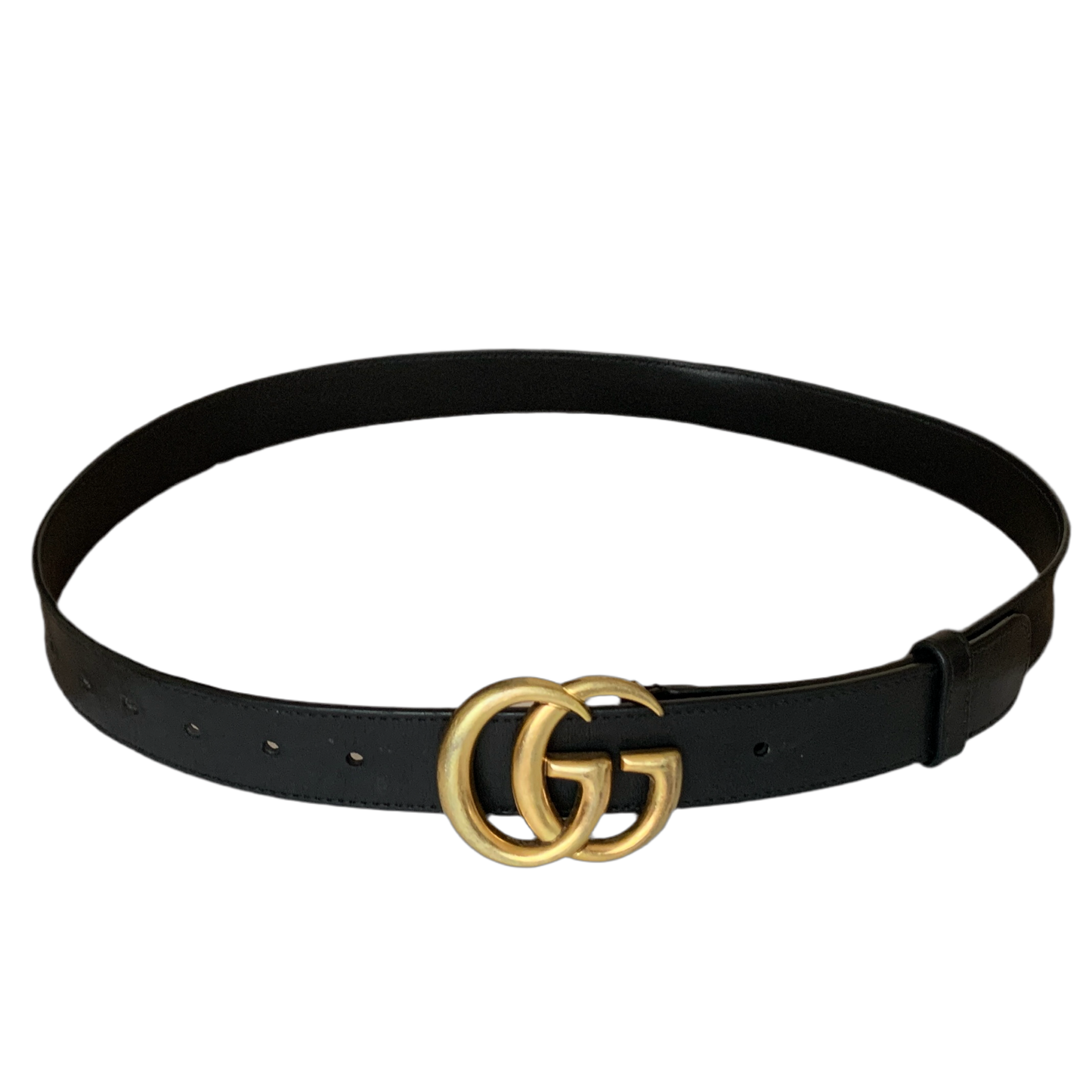 Authentic Gucci unisex GG marmont black leather belt